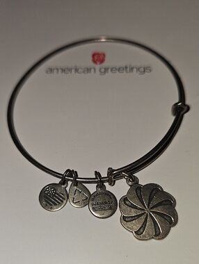 Alex and Ani Silver-Tone Swirl Eternity Charm Expandable Bracelet
